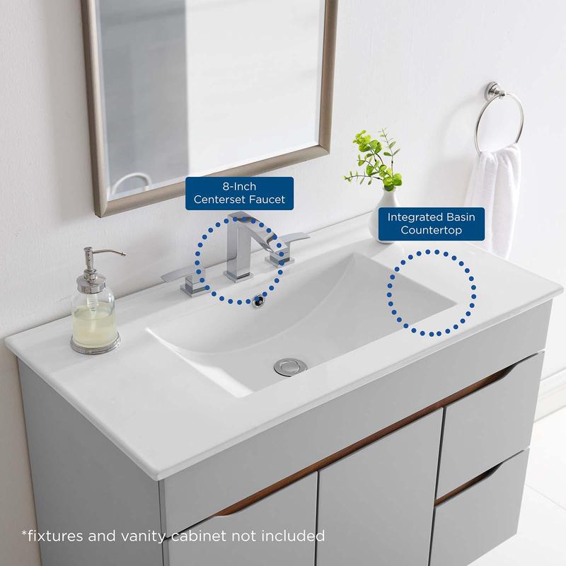 Modway Cayman 36" Bathroom Sink in White