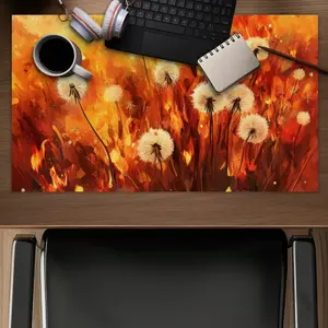 MWW C1DM1424WU1S01 14 x 24 in. Dandelion Fire Orange Gaming Mat - Stylish Home Decor