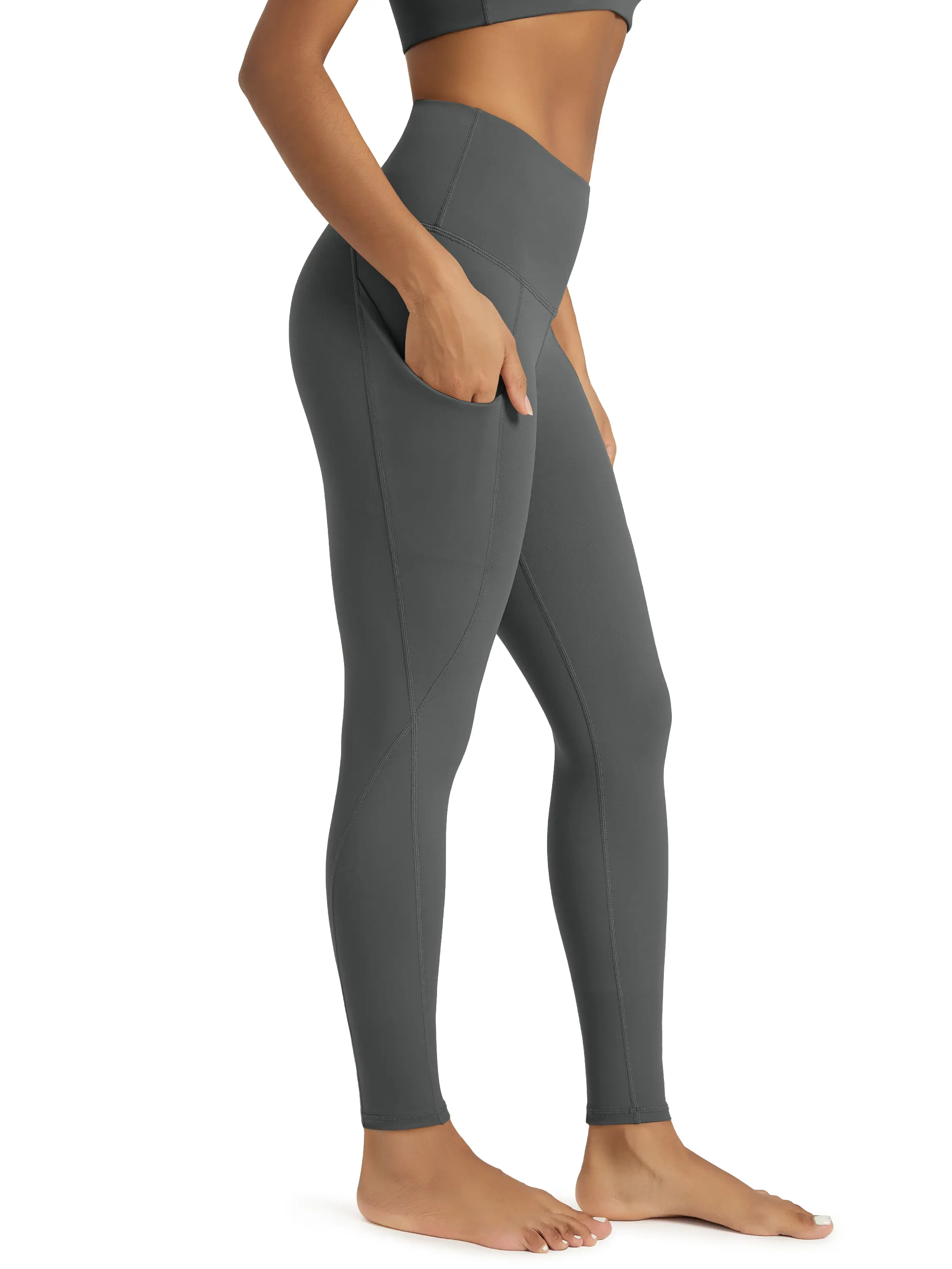 ODODOS Women's High Waisted Yoga Leggings with Pockets, Tummy Control Non See Through Workout Athletic Running Yoga Pants