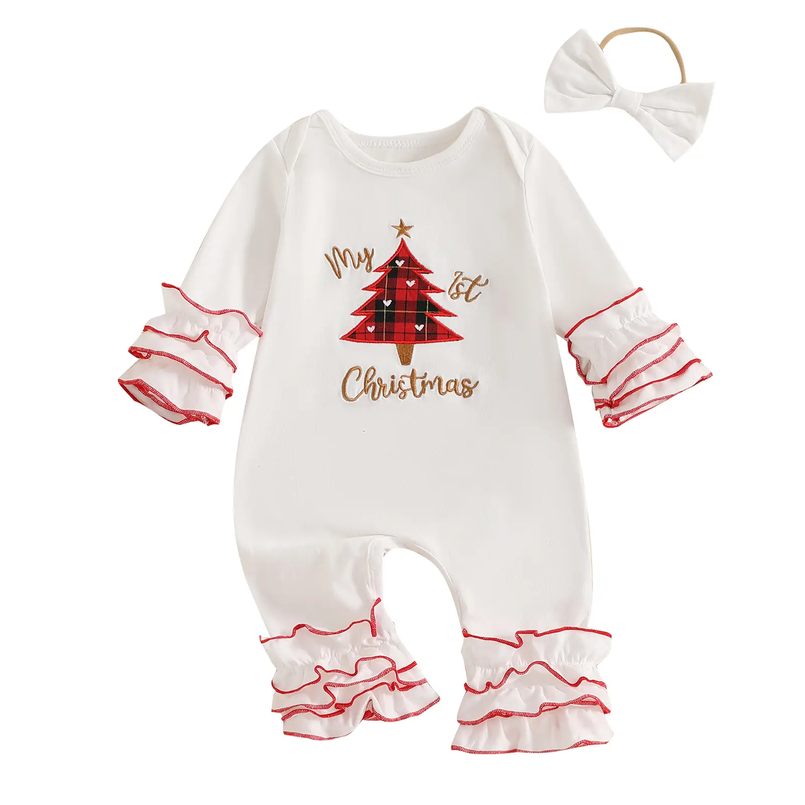 My First Christmas Halloween Tanksgiving Baby Girl Boy Outfit Santa Pumkin Turkey Long Sleeve Romper Jumpsuit Onesie Bodysuit