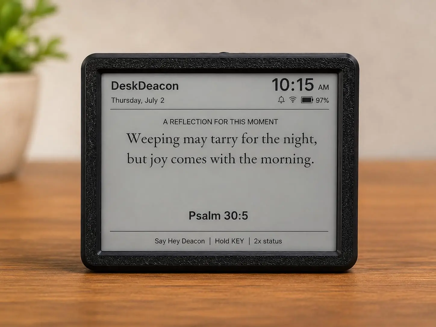 DeskDeacon™ Christian Desk Robot Companion - Audio, Compact Smart Speaker, Voice-Activated Wi-Fi Enabled Faith Device for Daily Scripture, Personalized Prayer, Bible Study