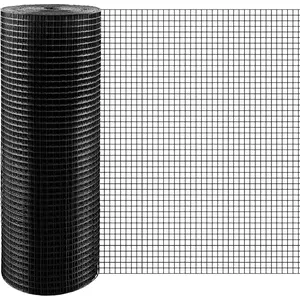 Hardware Cloth 1/2 inch 48 x 50 ft 19 Gauge, Vinyl Coated Black Hardware Cloth, Welding Chicken Wire Wesh, Chicken Wire Fencing, Wire Fence Roll for  and Garden Projec