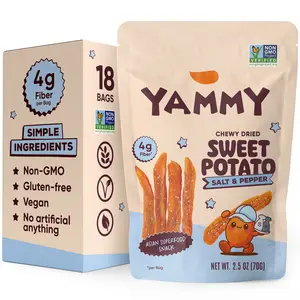 Salt & Pepper Dried Sweet Potato Sticks – Soft & Chewy Salty Asian Snack (Pack of 18)