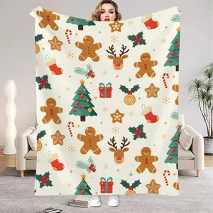 1PC Christmas Blanket Soft Baby Flannel Blanket For Home Bedroom Nap Leisure Blankets Birthday Christmas Gifts For Home Decor