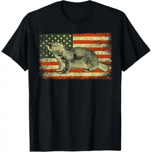 Punxsy Phil American Flag Groundhog Day Gift Unisex T-Shirt