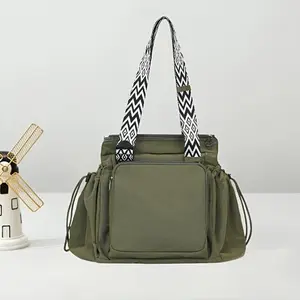 Large Capacity Multi-Pocket Travel Organizer Bag for Women - Durable Polyester Diaper Bag with Adjustable Strap, Hand Washable, Ideal for Parents and Travelers, Travel Organizer Bag | Adjustable Strap Bag | Durable Fabric Bag