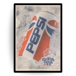 Vintage Pepsi Poster Print with Retro Ice Can Design and Gotta Have It Slogan Wall Art for Soda Pop Lovers and 90s Nostalgia Décor