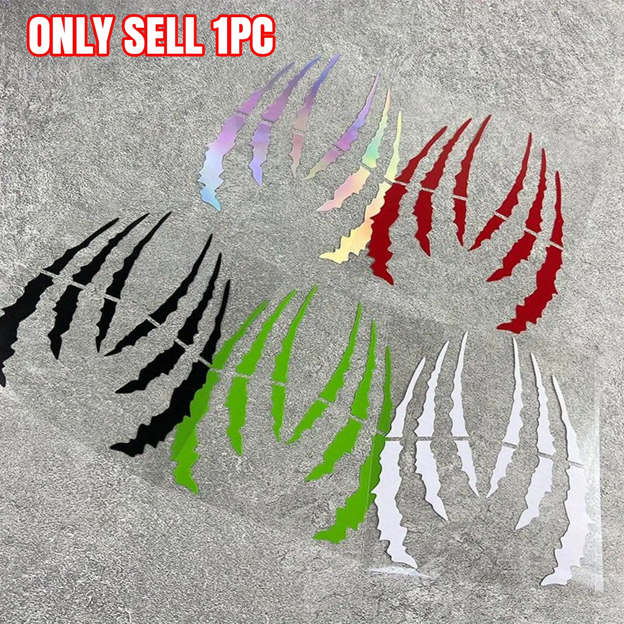 Monster Claw Scratches Pattern Car Sticker, Durable Waterproof Vinyl Decals, Automotive Decals, Motorcycle Stickers, Universal Car Exterior Decoration Accessories for Motorcycle Gas Tanks Helmets Front Fenders