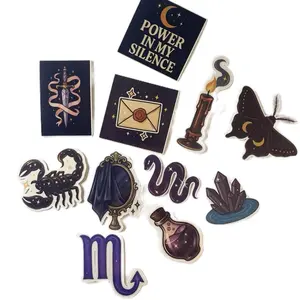 Scorpio Season Sticker Pack - 10 Dark Aesthetic Vinyl Die-Cuts & Bonus Affirmation - Waterproof & Scratch Resistant - Zodiac Stickers for Decor