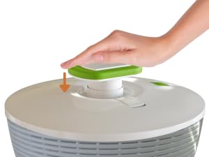 6.2 Qt Capacity Salad Spinner for Salad Prep, Kitchen Utensil Fruit & Vegetable Washer Dryer with Bowl & Colander, 1-Hand Pump, Compact Storage for Greens