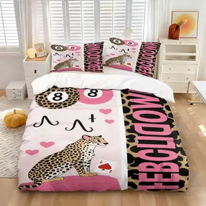 Y2K Leopard Bedding Set, Includes Fitted Sheet and Pillowcases, Strong Visual Impact, Mixed Elements, No Core Design, All Rooms & Seasons