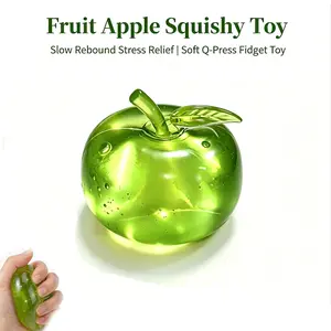 Fruit Apple Squishy Toy, Slow Rebound Stress Relief, Soft Q-Press Fidget Toy, Kids Anxiety Relief Sensory Toy, Party Gift, Birthday Gift, Decompression Squeeze