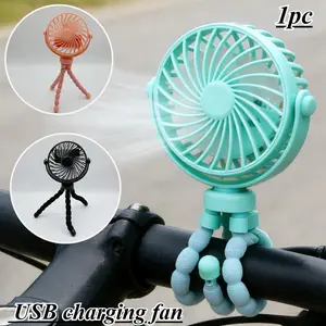 1pc Octopus Tripod Stroller Fan Portable outdoor desktop fan  with adjustable tripod, 360 degree rotation, 3-speed wind speed adjustment, USB charging power supply, hands-free operation, suitable for camping, travel, and office desk use