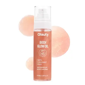 Body Glow Oil for Beach Days & Daily Radiance, Broad Spectrum SPF 45, Lightweight, Non-Sticky, Coconut Moisture, Fast Absorbing, Smooth Skin Finish