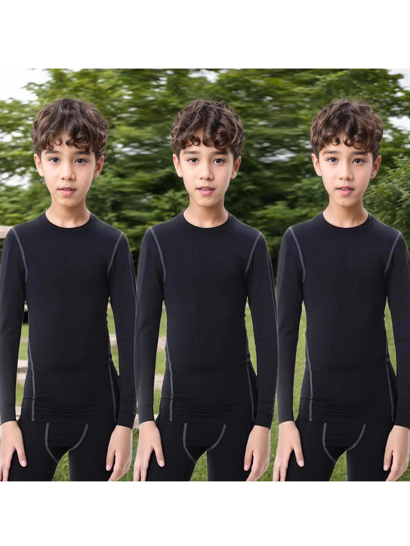 T-Shirt Youth Boys Compression Thermal Shirt Boys&Girls Long Sleeve Quick Dry Fleece Undershirt Soccer Kids Baseball Football Base Layer Practice Athletic Tracksuit Athletic Outfits All Seasons 4-way Stretch Fabrication Quick Dry Moisture-wicking Material