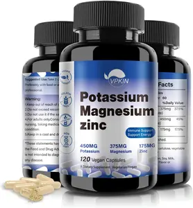 Potassium Magnesium Supplement 1000mg Magnesium Potassium Zinc Aspartate Support Vascular Bone Heart Muscle and Nerve Health Non GMO Vegan Supplement for Electrolyte Balance Healthy Circulation and Muscle Function Recovery Formula