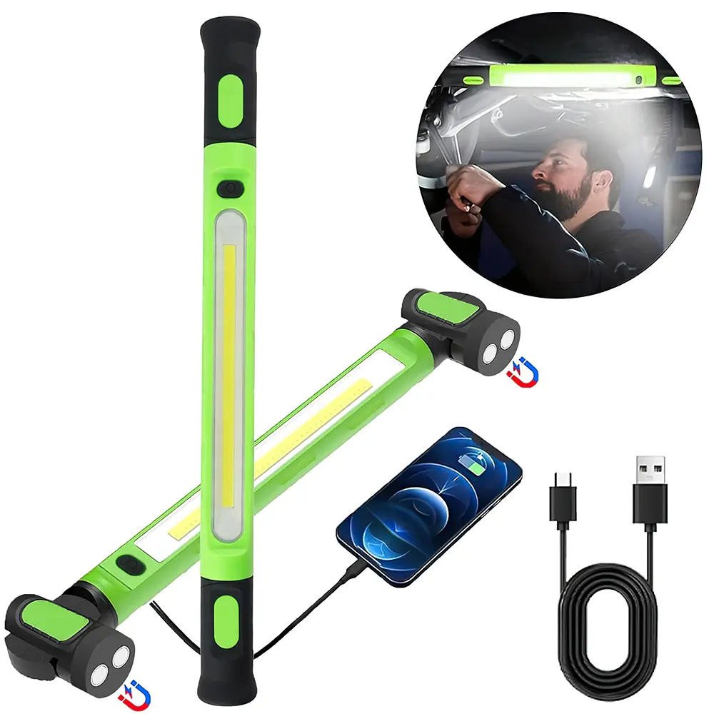 Rechargeable LED Work Light, 20W Bright Magnetic Light Bar with 3 Color Temps, 360° Rotation, Weatherproof Handheld Lamp for Workshop and Outdoor