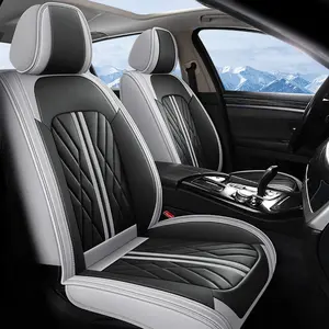 Car Seat Covers 5-Full Seats, Black Car Seat Cover, Waterproof Car Seat Covers, Car Seat Cushion, Front Car Seat Covers Leatherette Car Seat Protector Universal Fit Most Cars Car Interior Kit