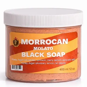 Tina toner Moroccan Molato Black Soap 400g