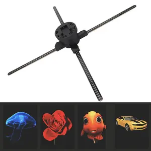 3D Hologram Fan Display 1024x768P WiFi APP Control Holographic Advertising Machine for Win Exhibition