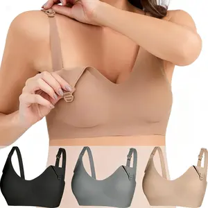 3 PCS Nursing Bras for Breastfeeding Pregnancy Moms Maternity Wireless Front Opening Bra Seamless Stretchy Fit Adjustable Straps Breathable Postpartum Essentials Everyday Wear Pregnant, Plaid Pattern