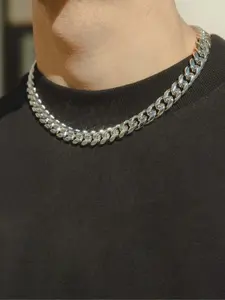 Men's Street Style Chunky Cuban Link Chain Necklace,  Trendy Minimalist All-match Chain Necklace, Chic Vintage Jewelry As Gift for Boyfriend for Daily Decor