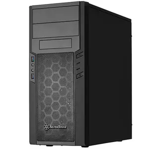 212 MAIN ATX Mid Tower Computer Chassis - Black Plastic Panel, Steel Body PC Build Case with USB Ports, Micro-ATX Compatible, Standard PS2 PSU Ready