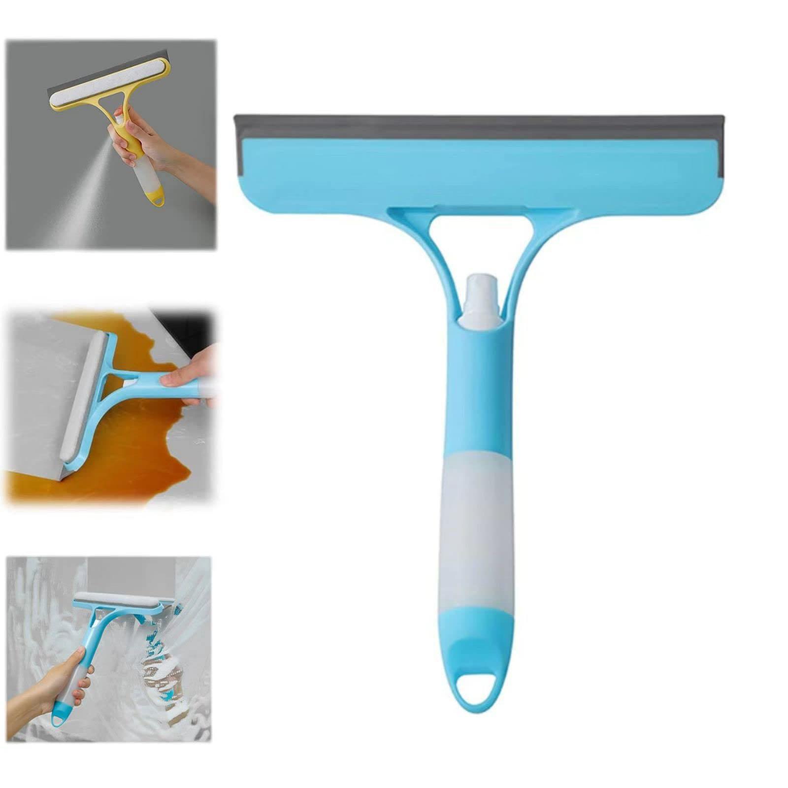 3-in-1 Window Cleaner Tool Kit - Thickened Magic Cloth, Spray-Equipped Scraper, Squeegee for Glass, Shower Doors, Car Windshields Hand Smooth
