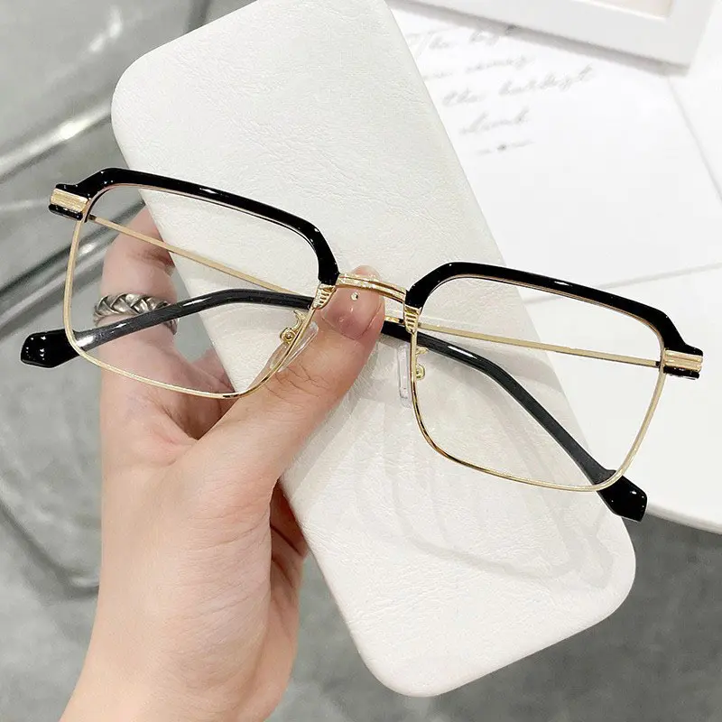 Gold frame, non-prescription glasses