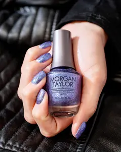 Morgan Taylor Make A Statement - Blue Purple Glitter, Professional Lacquer, Vibrant, Chip-Resistant, Fast-Drying, Long-Lasting, High-Shine, Perfect for Manicures & Pedicure, 15mL.
