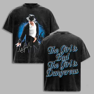 Michael Jackson “The Girl Is Dangerous” Tee, King of Pop Vintage Graphic Shirt, MJ Streetwear, michaeljackson, kingofpop, mj, y2kfashion, retrostyle, oversizedtee, popculture, ootd, trending, fashiontiktok, Fabric, Ribbed