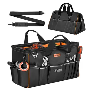 VEVOR Tool Bag, 20 Inch, 33-Pocket Portable Large Tool Box Organizer Storage, Toolbox with Big Zipper, Adjustable Shoulder Strap, Water-Resistant Carry Toolbag, for Men Women Dad Husband Fathers Day
