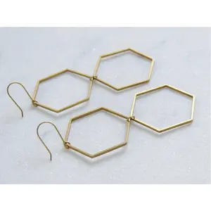 Double Hexagon Earrings