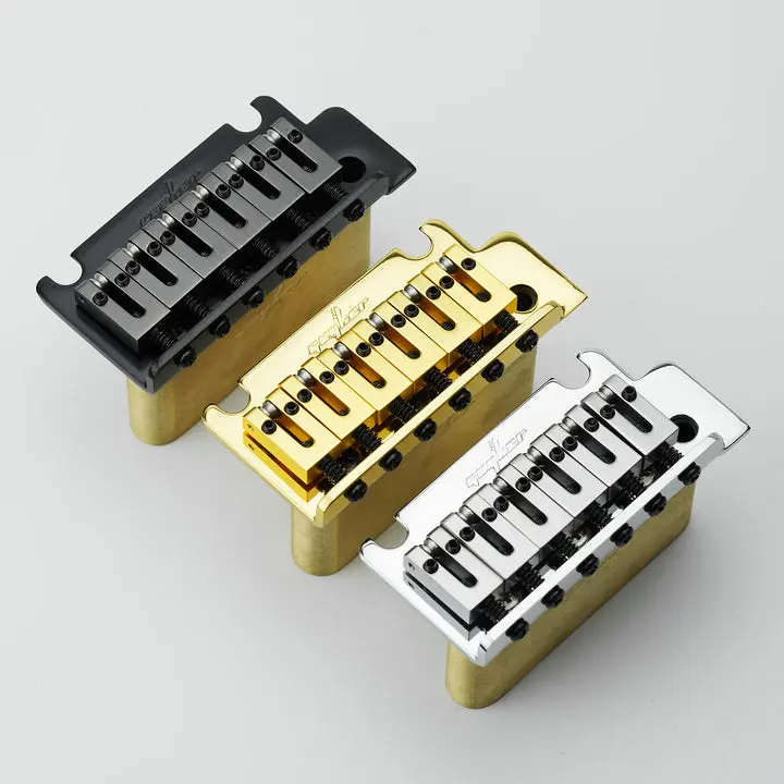 Guyker Guitar Tremolo Bridge with Brass Roller Saddle String Space 10.5mm & Brass Block & Spring and Claw, Pop-In Vibrato Bar, Complete Install Kit for Start ST Electric Guitar