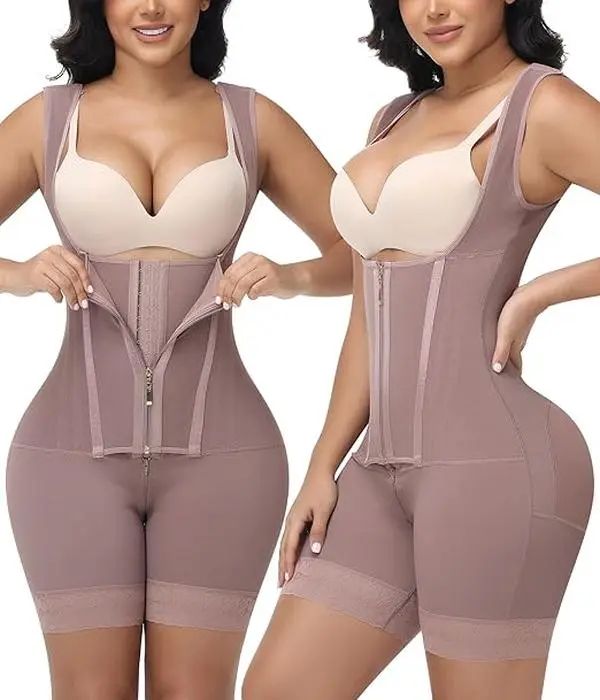 Fajas Colombianas Full Body Shapewear For Women Tummy Control Body Shaper With Zipper And Hooks