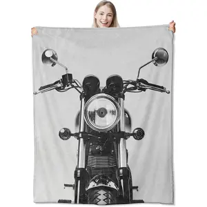 Motorcycle Blankets - Cozy and Soft Flannel Fleece Motorcycle throw Blankets, Lightweight  Motorcycle Decor Motorcycle Gifts 60×50IN
