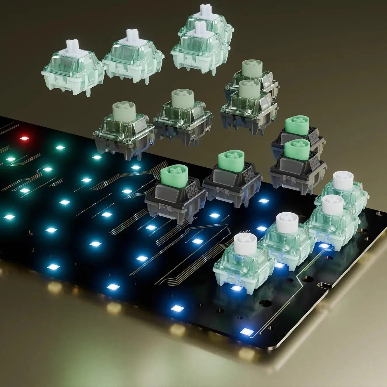 GATERON GT60 Ultra Magnetic Keyboard PCB - 60% Layout, 0-frame Insta-stop, Adjustable Actuation, GH60-61 Keys Compatible, Esports Tenkeyless, RGB Backlight, PBT Keycaps, 360° Dual-sided Glow, ENIG Gold Plating, Acoustically Engineered, USB-C HE PCB, Magne