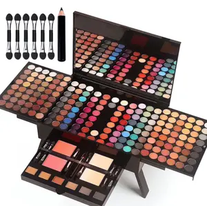 MISS ROSE 190 Colors Cosmetic Makeup Palette Set Kit Combination,Professional Makeup Kit for Women Full Kit,Makeup Pallet,Include Eyeshadow/Facial Blusher/Eyebrow Powder/Eyeliner Pencil/Mirror