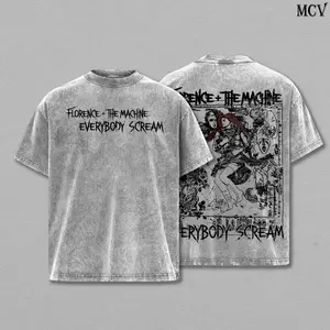 Florence + The Machine Vintage Tee – Everybody Scream Acid Wash Heavy Cotton Oversized Unisex Indie Rock Graphic Shirt Retro Band Streetwear T-Shirt