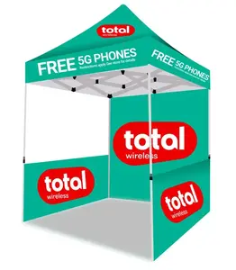 5×5 Ft Total Wireless “5G Phone” Advertising Canopy Tent with Back & Side Wall – Compact Outdoor Promotional Tent