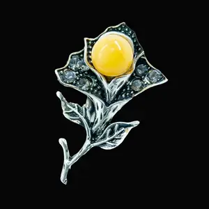 Amber Flowers Brooch — Made in USA | KIZIMA®