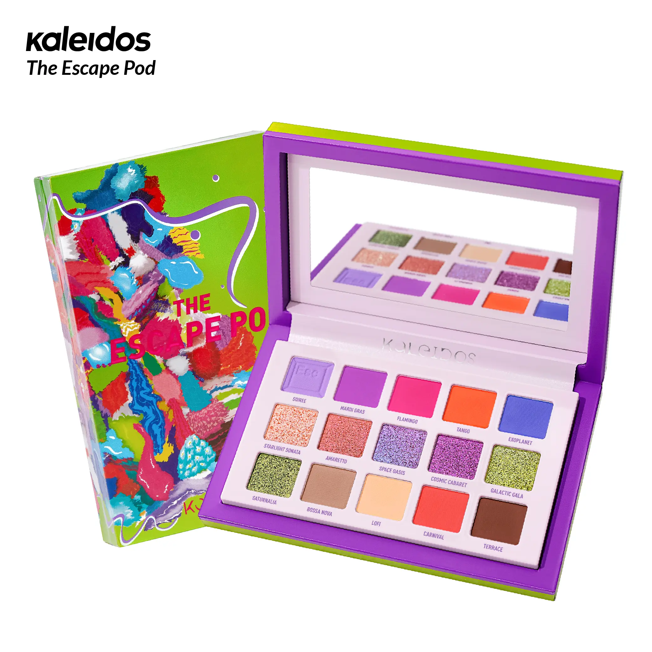 Kaleidos The Escape Pod | Multi-Hued & Texturally Diverse, Ultra-pigmented & Blendable, Rave Makeup, Festival Makeup, Cosmetic Gift