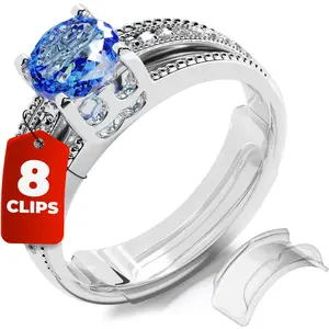 Loose Ring Size Adjuster - Invisible Guard Band - Suitable for flat band widths up to 8mm - Includes 8 snap-on sleeves, spacers, and fasteners - Reduces size by 0.5-1 ring size - Unisex invisible design