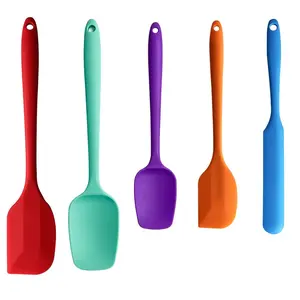 Silicone Baking Spatula Set, 5 Counts/set Modern Multipurpose Non-stick Heat Resistant Cake Cream Jam Spatula, Kitchen Baking Utensils for Home Use, Baking Kitchenware Supplies