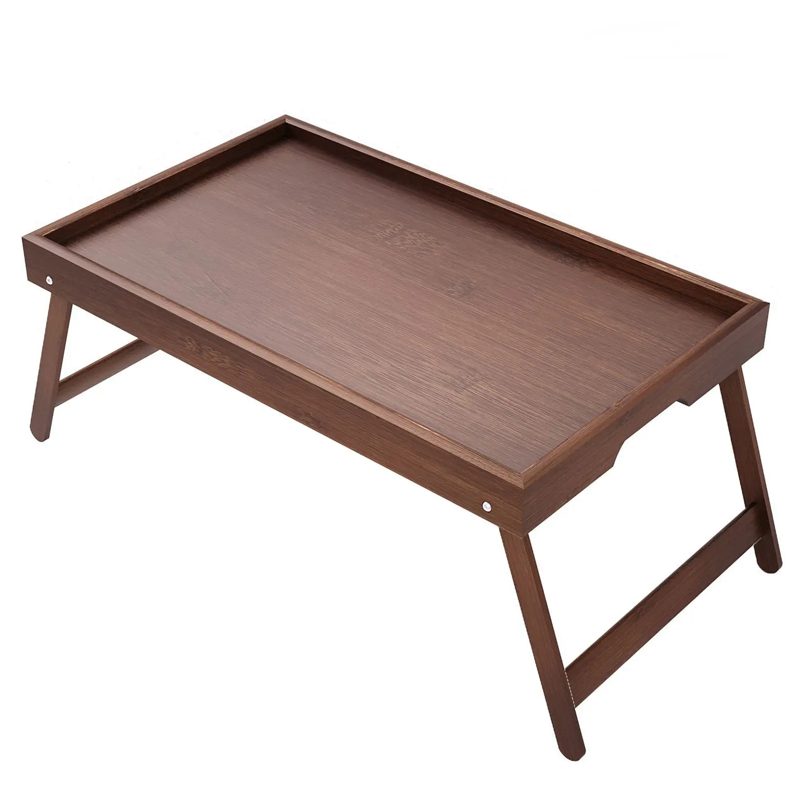 Portable Multifunctional Bamboo Laptop Desk - Foldable Legs, Snack Tray, Computer Stand for Bed, Sofa Use