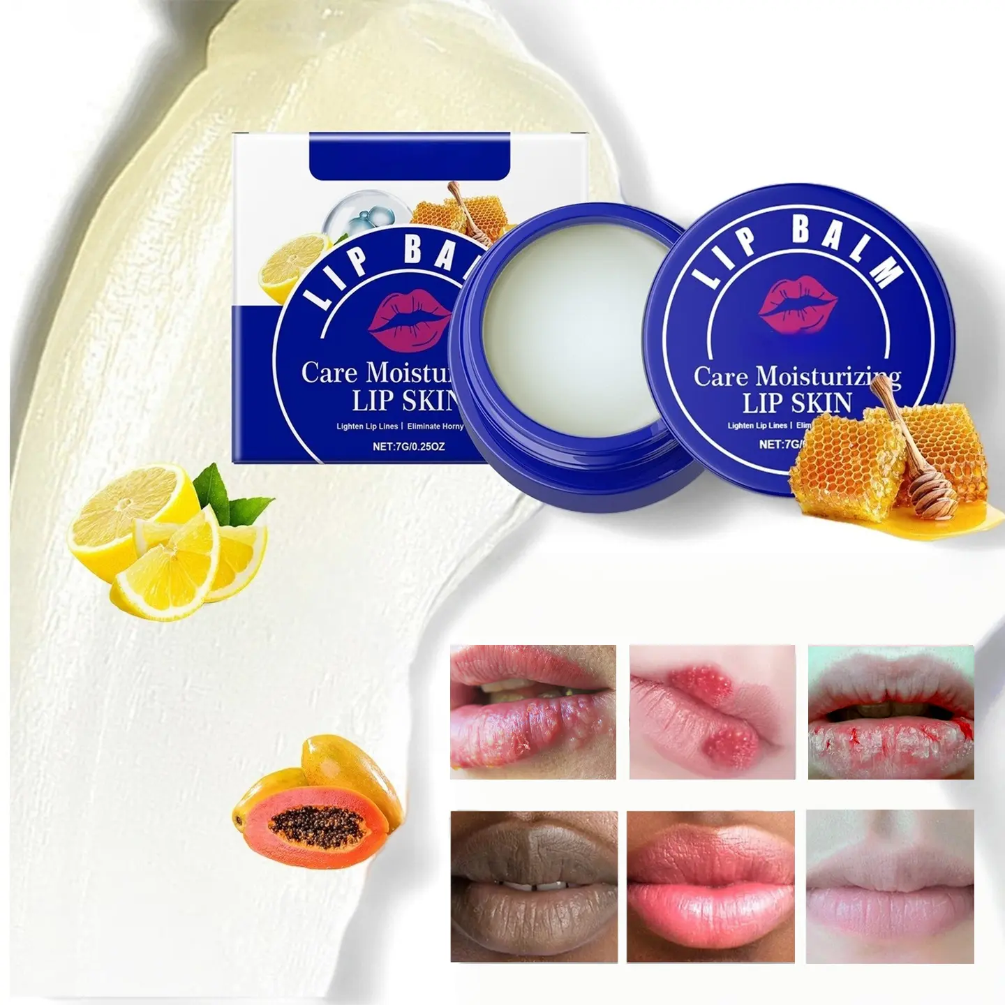 Natural Lip Balm with Lemon, Papaya & Beeswax Base - Niacinamide-Infused Natural Repair, Moist, Conditioning Lip Treatments for Adults - Hydrating Anti-Aging Care for Even Tone, Smooth Texture, Fine Line Reduction, Repair Lip Treatments