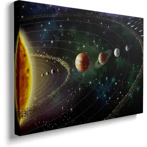 Cool Space Theme Galaxy Astronomy Print, Universe Solar System Poster, Kids' Home Decoration for Living Room, Bedroom Artwork Gift