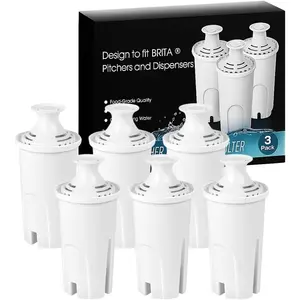 OB03 Water Filter Replacement for Brita Water Pitchers and Dispensers, Classic 35557, Mavea 107007, Removes Chlorine, Lead, Odor, Color Reduce Water Hardness, 6 Packs