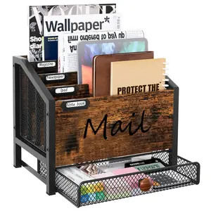 Mail Organizer Countertop, Mail Holder, Mail Sorter for Desk, Desktop Mail Basket, Mail Organizer Wall Mounted, Office Desk Organizers And Accessories for File Paper Folder