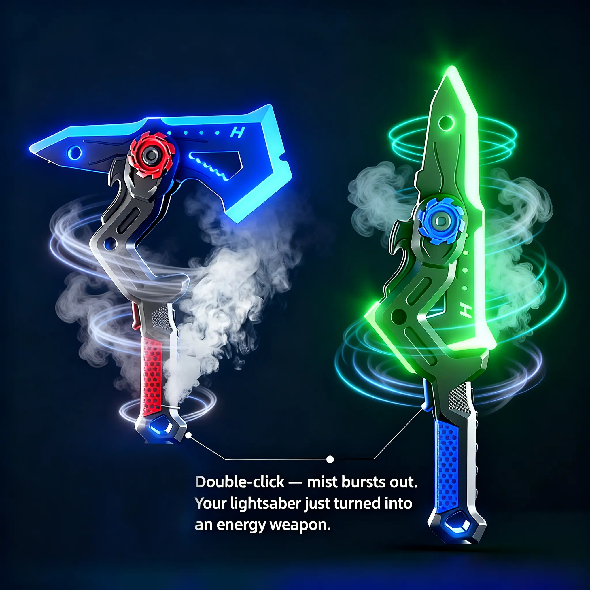 2-in-1 LED Light-Up Axe Lightsaber Toy - Transformable Cyber Battle Weapon, Cool Flashing Lights, Interactive Role-Play Toy, Ideal Birthday Gifts for Boys